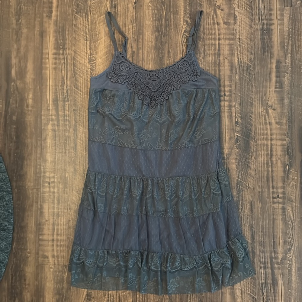 Xhilaration Gray Lace Mini Dress